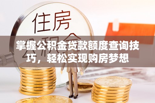 沂水掌握公积金贷款额度查询技巧，轻松实现购房梦想